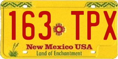 NM license plate 163TPX
