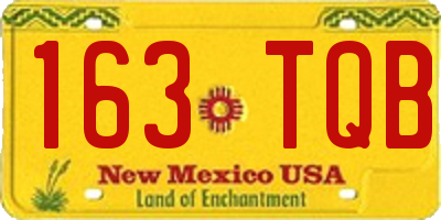 NM license plate 163TQB
