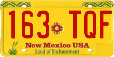 NM license plate 163TQF