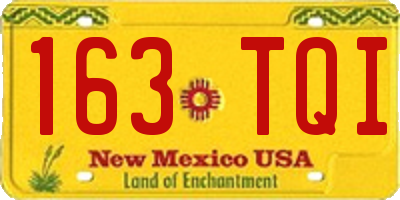 NM license plate 163TQI