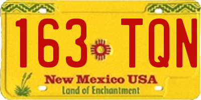 NM license plate 163TQN