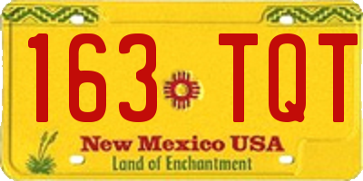 NM license plate 163TQT