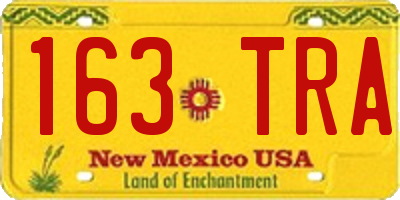 NM license plate 163TRA