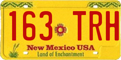 NM license plate 163TRH