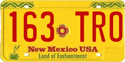 NM license plate 163TRO