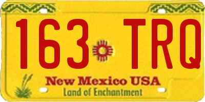 NM license plate 163TRQ