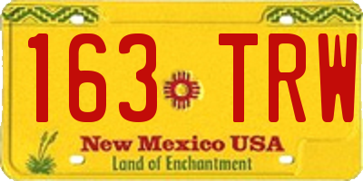 NM license plate 163TRW