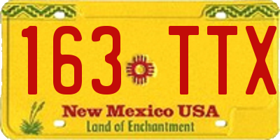NM license plate 163TTX