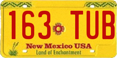 NM license plate 163TUB