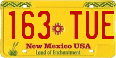 NM license plate 163TUE