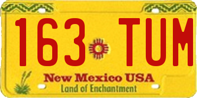 NM license plate 163TUM