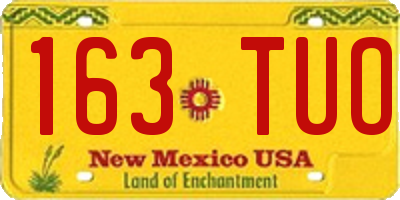 NM license plate 163TUO