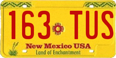 NM license plate 163TUS
