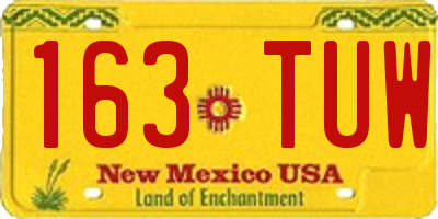 NM license plate 163TUW