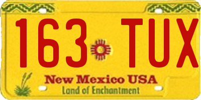NM license plate 163TUX