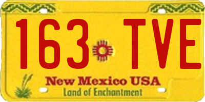 NM license plate 163TVE