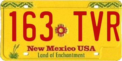 NM license plate 163TVR