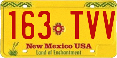 NM license plate 163TVV