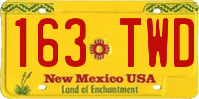 NM license plate 163TWD