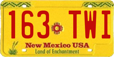 NM license plate 163TWI