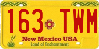 NM license plate 163TWM