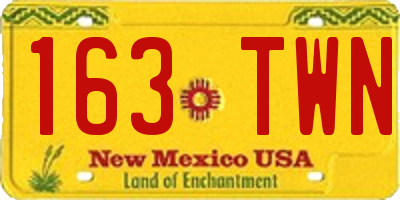NM license plate 163TWN