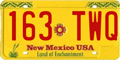 NM license plate 163TWQ