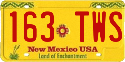 NM license plate 163TWS
