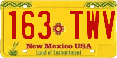 NM license plate 163TWV