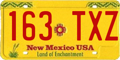 NM license plate 163TXZ