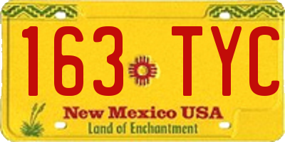 NM license plate 163TYC