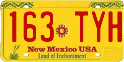 NM license plate 163TYH