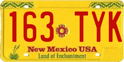 NM license plate 163TYK