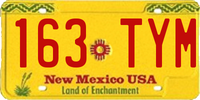 NM license plate 163TYM