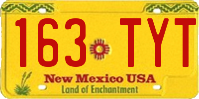 NM license plate 163TYT