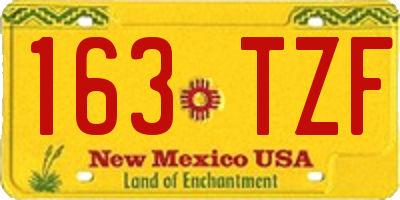 NM license plate 163TZF
