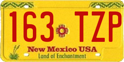 NM license plate 163TZP