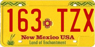 NM license plate 163TZX