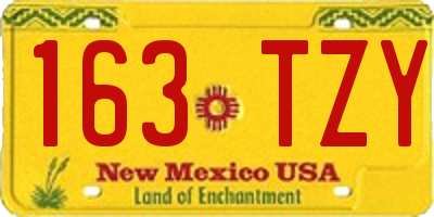 NM license plate 163TZY