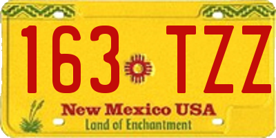 NM license plate 163TZZ