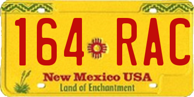 NM license plate 164RAC