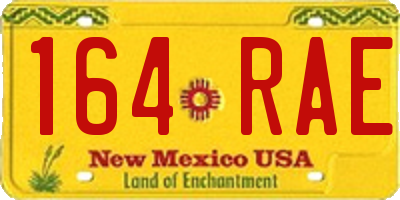 NM license plate 164RAE