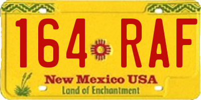 NM license plate 164RAF