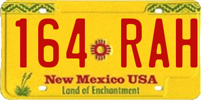 NM license plate 164RAH