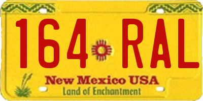 NM license plate 164RAL