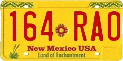 NM license plate 164RAO