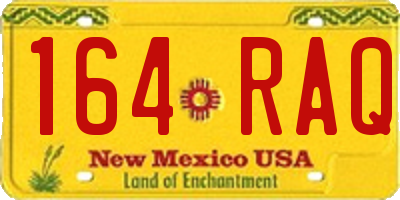 NM license plate 164RAQ