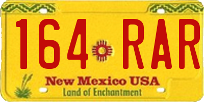 NM license plate 164RAR