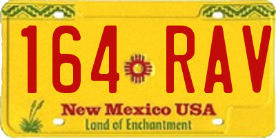 NM license plate 164RAV