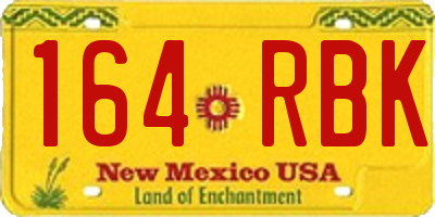 NM license plate 164RBK